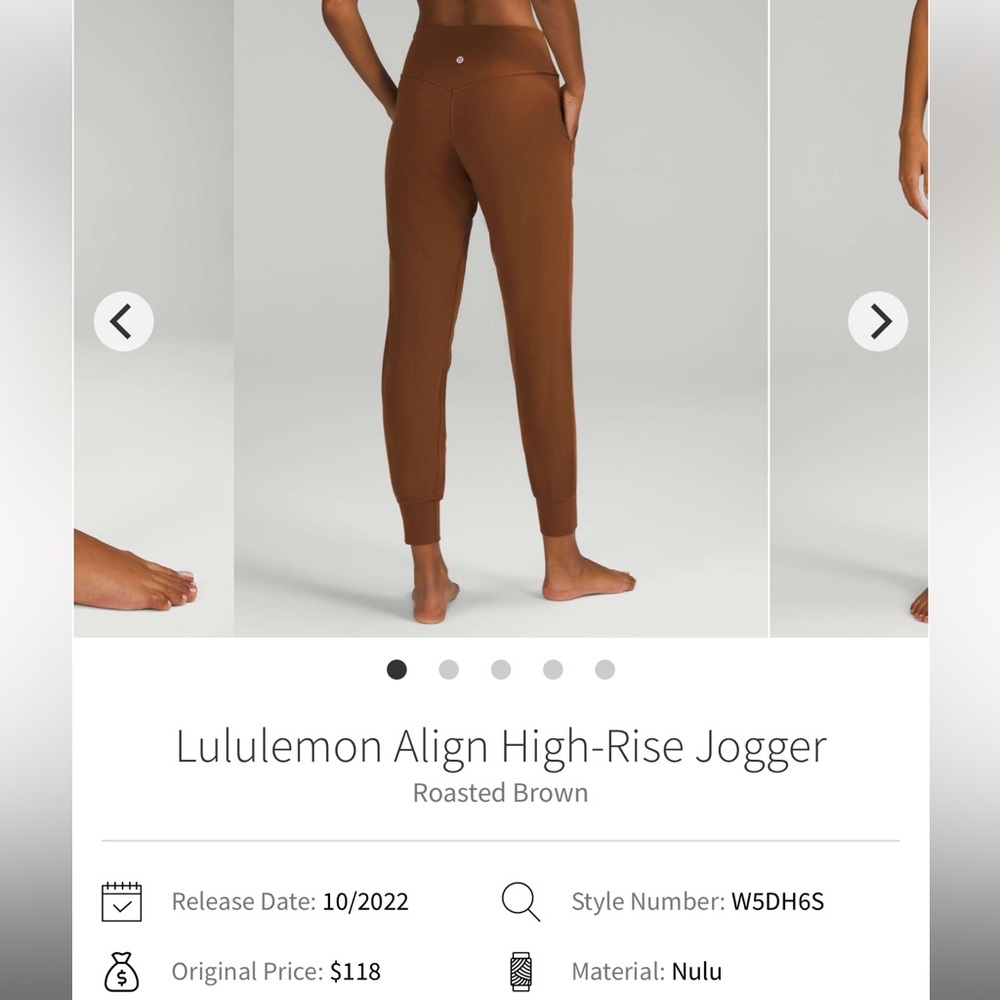 Lululemon Athletica Roasted Brown Align High Rise Jogger